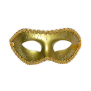 Venetian Masquerade Mask With Gold Trim - Gold
