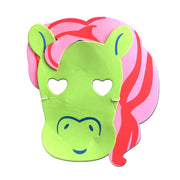 Pony Childrens Foam Animal Mask - Green with Pink