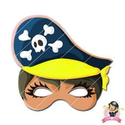 Childrens Download And Print Girl Pirate Mask - Yellow