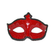 Fancy Scout Masquerade Mask Red With Black Trimming