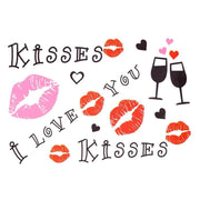 Lips And Kisses Temporary Tattoo Themed Sheet