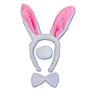 White Bunny Ears With Bow Tie And Tail