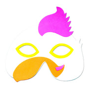 Rooster Childrens Foam Animal Mask With Purple Comb