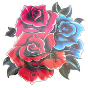 Three Colour Roses Large Temporary Tattoo