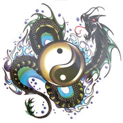 Yin Yang Dragon Large Temporary Tattoo
