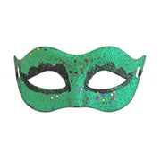 Green Glitter Carnival Masquerade Mask With Stars