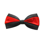 Satin Bow Tie - Black with Red