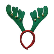 Christmas Felt Reindeer Alice Band with Bells - Green Ears