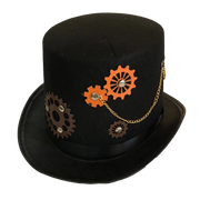 Adult Steam Punk Hat With Cogs and Chains