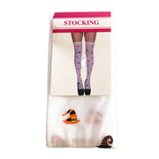 Halloween White Stockings With Witches Hats