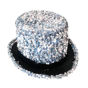 Sequined Top Hat - Silver