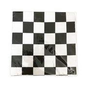 Black And White Checker Party Napkins- Pack Of 20