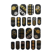 Gold And Silver Design Nail Stickers - Roses