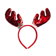 Christmas Shiny Reindeer Alice Band with Holly 2