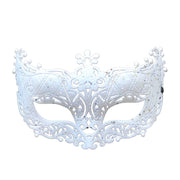 Fancy Glitter Lace Masquerade Mask White