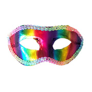 Rainbow Carnival Masquerade Mask With Trim