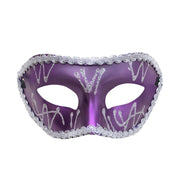 Venetian Masquerade Mask With Silver Trim - Purple