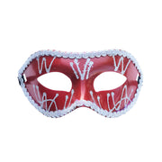 Venetian Masquerade Mask With Silver Trim - Red