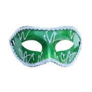 Venetian Masquerade Mask With Silver Trim - Green