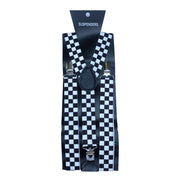 Adult Suspenders - Black And White Checkered