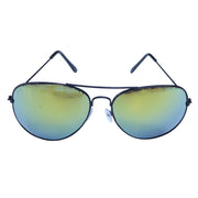 Aviator Style Glasses - Reflective Green