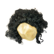 Cury Hair Fancy Dress Wig With Skull Cap - Black