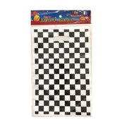 Black And White Checker Plastic Loot Bags - Pack Of 10