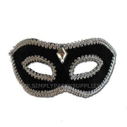 Womens Black Velvet Edged Masquerade Mask