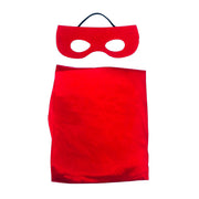 Children's Economy Superhero Satin Cape And Mask Set - Red