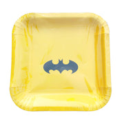 Batman Style Square Yellow Paper Plates - Pack Of 10