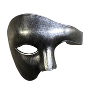 Mens Phantom Of The Opera Masquerade Mask - Brushed Silver
