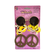 Hippie Peace Earrings And Black Glasses