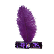 Burlesque Flapper Headband - Purple Feather