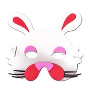 Rabbit Childrens Foam Animal Mask In White With Whiskers
