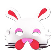 Rabbit Childrens Foam Animal Mask In White With Whiskers