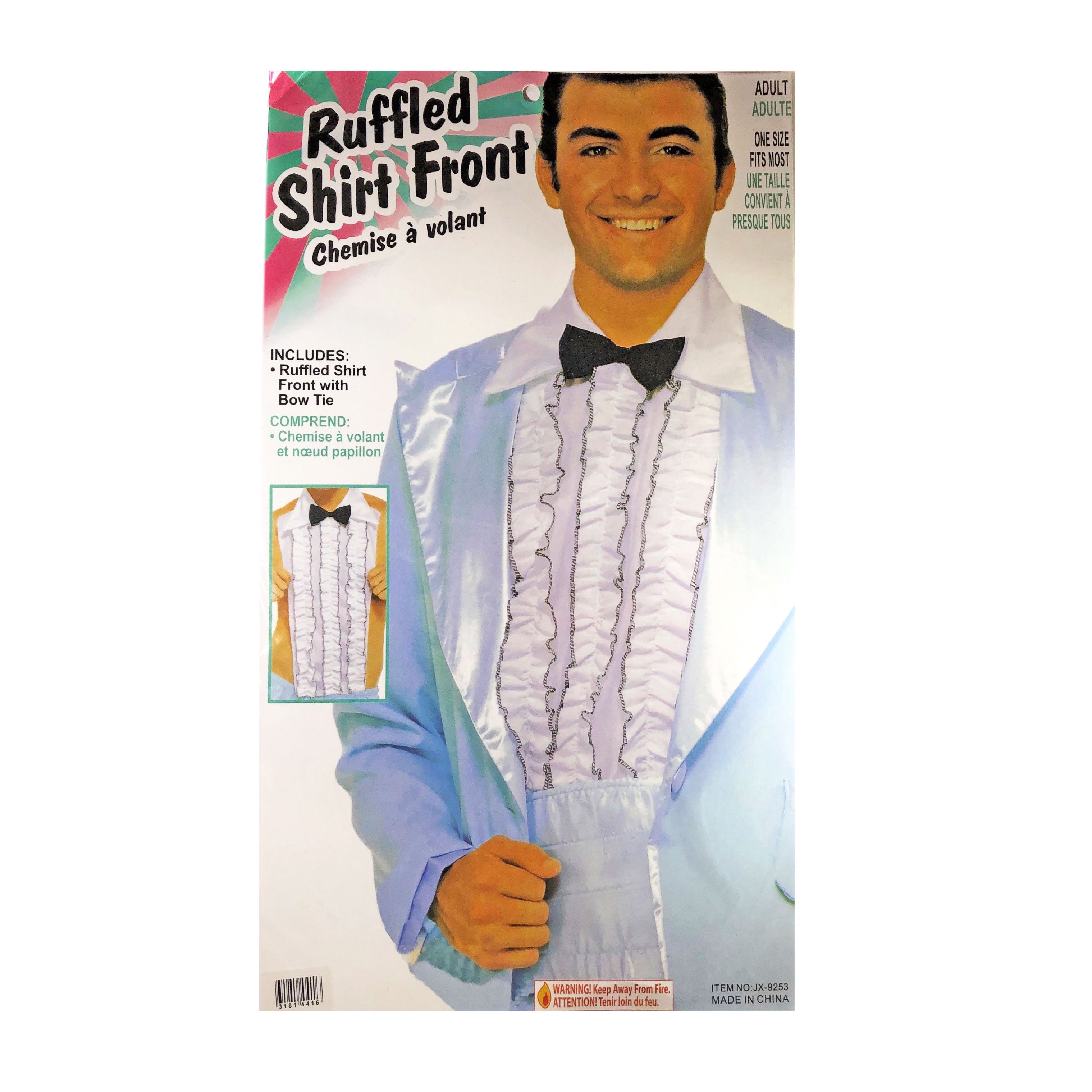 White Men's Ruffled Shirt Front - Fancy Dress Accessory Costume ...