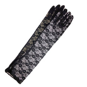 Long Lace Gloves - Black