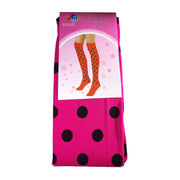 Cerise Pink Stockings With Black Polka Dots
