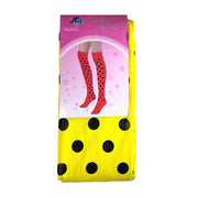 Yellow Stockings With Black Polka Dots