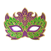 Foil Coated Felt Masquerade Mask - Green And Purple