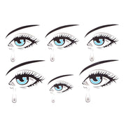 Crying Eyes Temporary Tattoo Themed Sheet