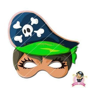 Childrens Download And Print Girl Pirate Mask - Green