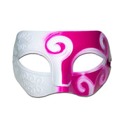 Masquerade Mask - White And Pink Swirl
