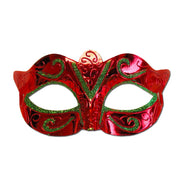 Scout Masquerade Mask Red With Green Glitter