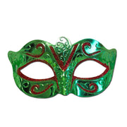 Scout Masquerade Mask Green With Red Glitter
