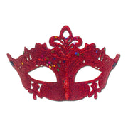 Red Fancy Glitter Scout Masquerade Mask With Stars