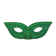 Pointy Green Glitter Masquerade Mask