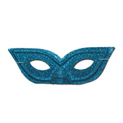 Pointy Light Blue Glitter Masquerade Mask
