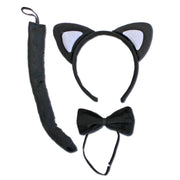 Black Cat Ears With Bow Tie And Tail