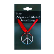 Glitter Hippie Peace Sign Necklace